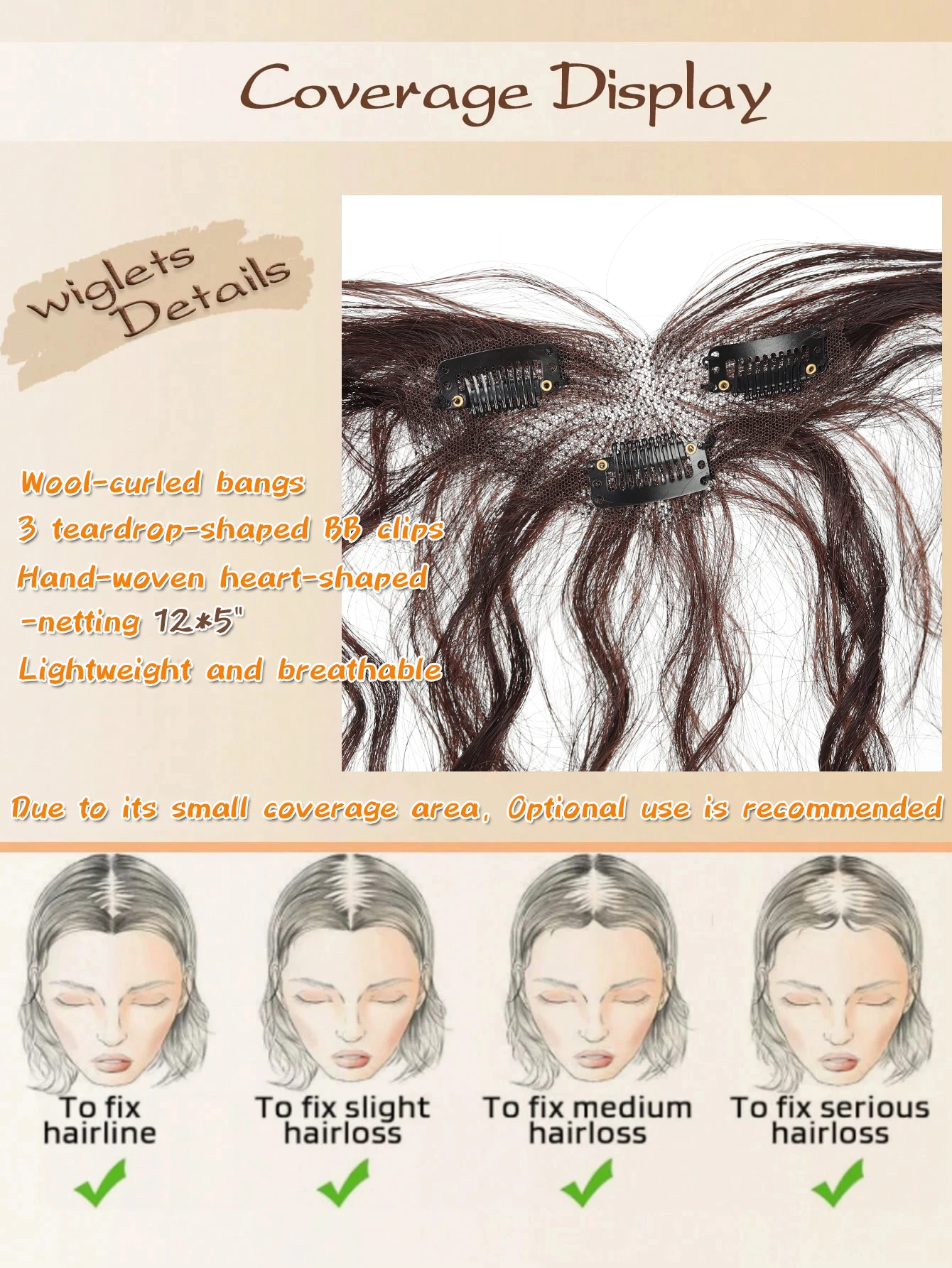 Synthetic Hair Bangs for Women with Invisible Clips