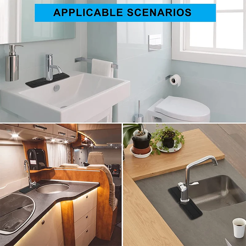 Washable Kitchen Faucet Absorbent Mat Sink Splash Guard Countertop Sink Protectors Drip Catcher Dish Drying Mats for Bathroom kitchen splash guard kitchen sink pad kitchen faucet pad