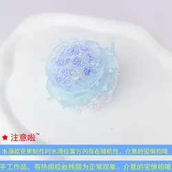 Trendy Blue DIY Handmade Bead Pens with Acrylic Craft Spacers - Chinese Style Accessories (Blue water drop bouquet)