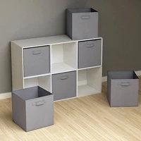 1pc - Grey uncovered square storage box with foldable fabric for household use, snacks, and miscellaneous items sorting basket 1