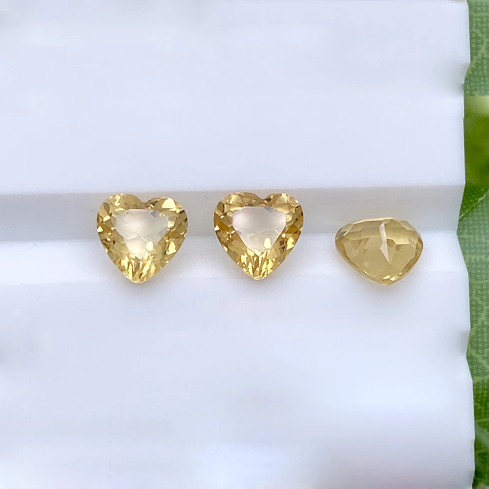 Eye Clean Natural Citrine Heart Shape Facet Cut Loose Gemstone For Jewelry Making 20pcs 4mm-7mm