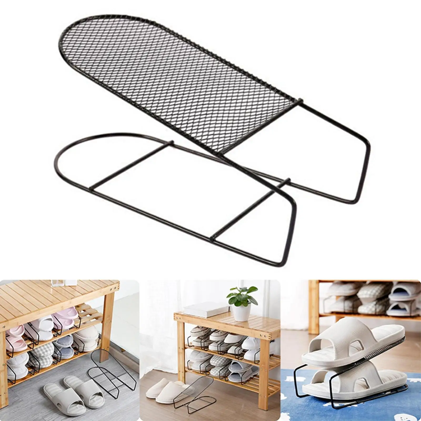 Metal Shoe Slots Space Saving Closet Organization Stacker Holder for Sandals