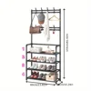 [Hot Sale 80% Off ]23.62inch Wide 4/5 Layers Multifunctional Shoe Rack 8 Double Hooks Multi-purpose Hanger Shoe Rack Self-assem 2