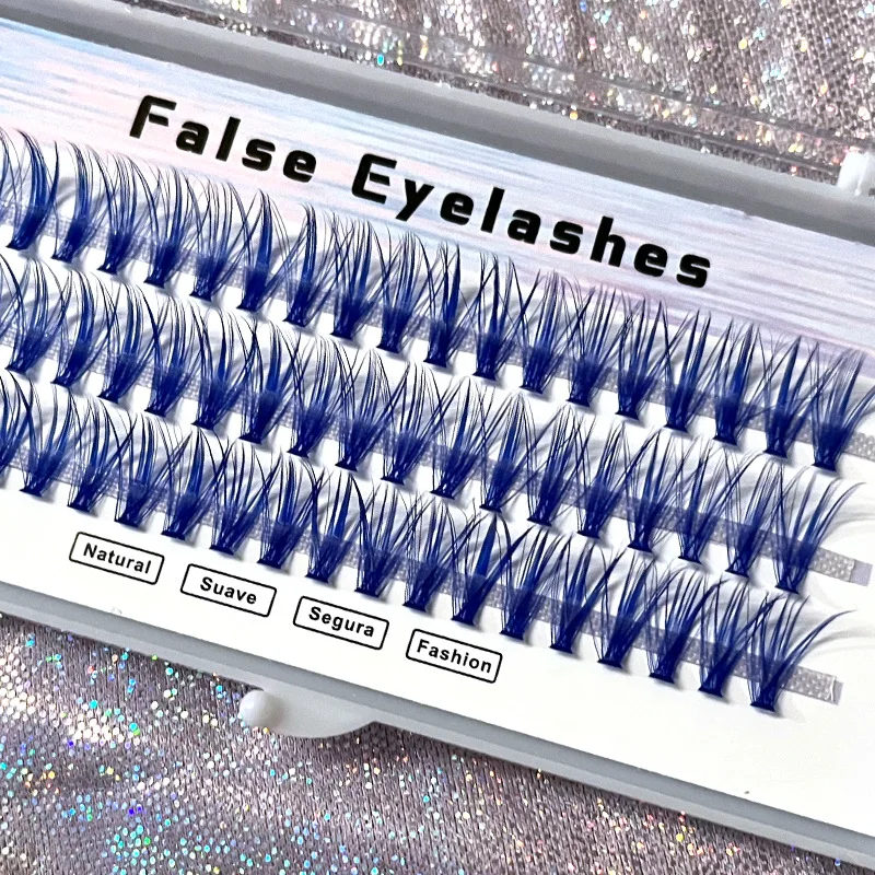 60Bundles 30P Blue grafting Individual eyelashes extension Thickness Mink Eyelash Natural 3D Volume Cluster Premade Makeup Cilia 60 bundles mink eyelash extension natural 3d russian volume faux eyelashes individual 20d cluster lashes makeup cilia