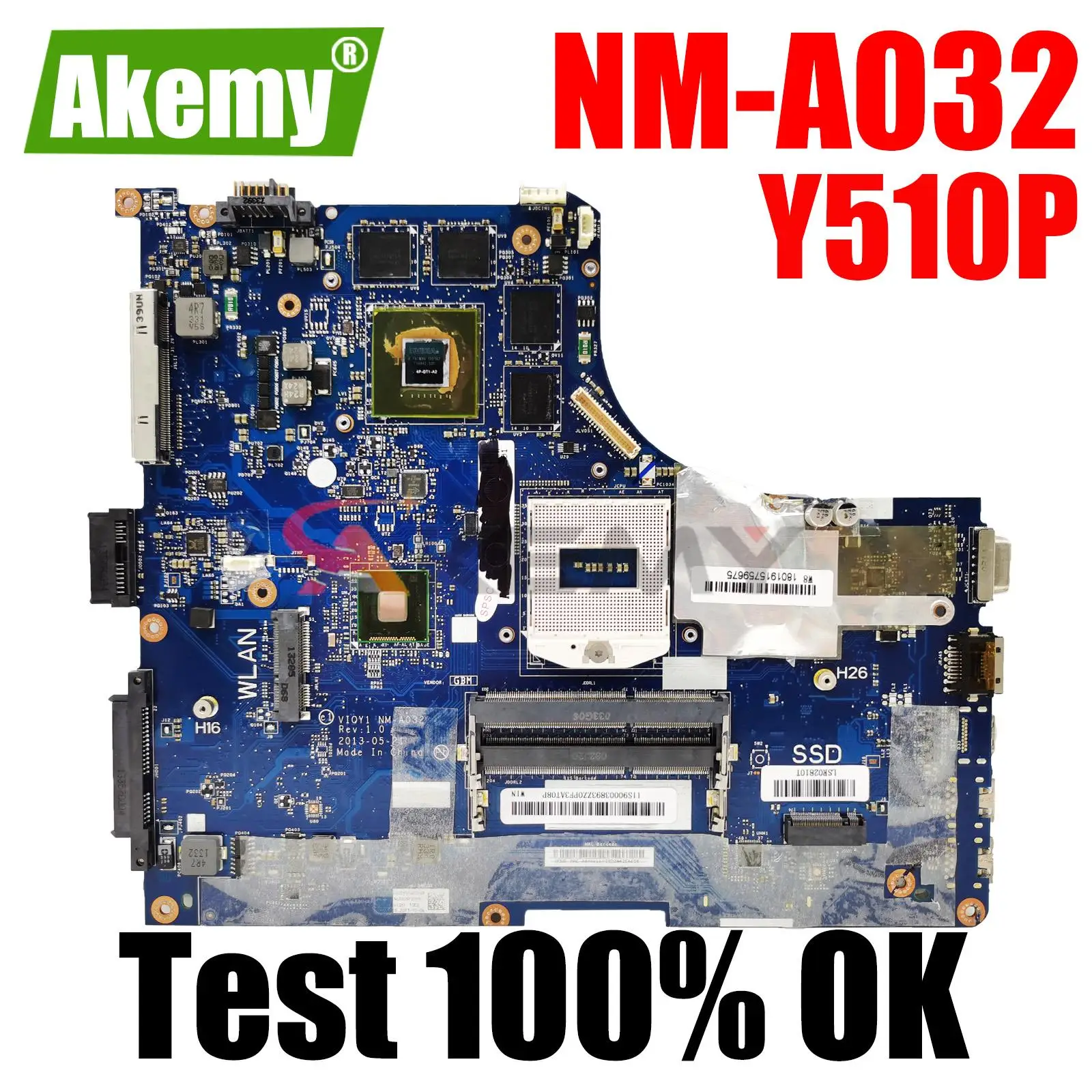 

90002924 Mainboard For Lenovo Ideapad Y510P Laptop Motherboard VIQY1 NM-A032 With N14P-GT-A2 DDR3 HM86 (HR) 100% Test Working