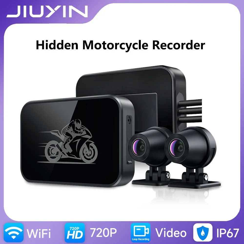 Caméra Action Moto JIUYIN 1080P Double Caméra Étanche DVR