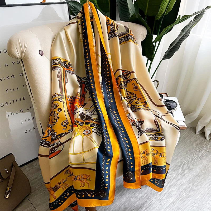 

180*90Cm Summer Women Shawl Scarf Fashion Leopard Silk Muffler Wrap Lady Bandanna Female Chiffon Foulard Pareo Free Shipping