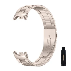 Stainless Steel Replacement Strap for Smart Bands - Metal Bracelet Accessory (Starlight)