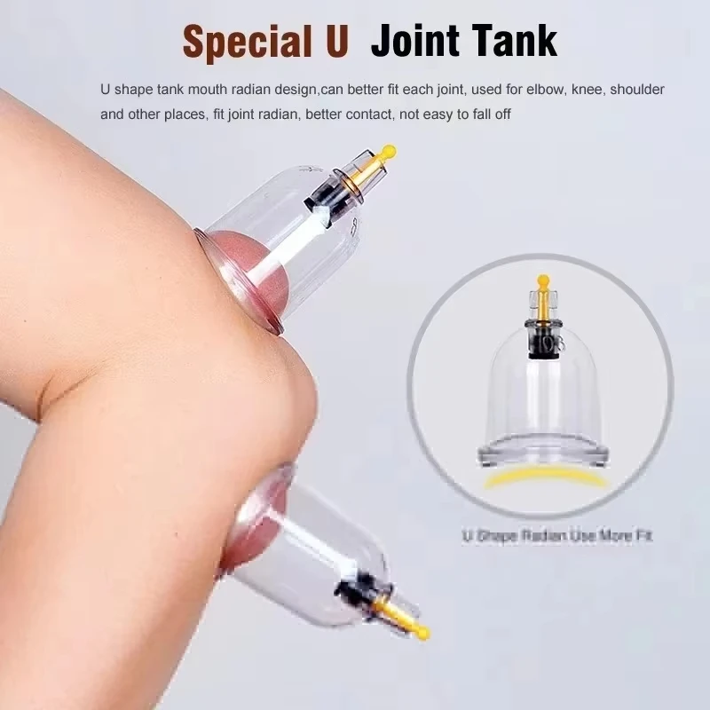 12 Cans Vacuum Cupping Massager Manual Massage Device Relax Massage All Body After Fitness Exercise Eliminate Fatigue Help Sleep