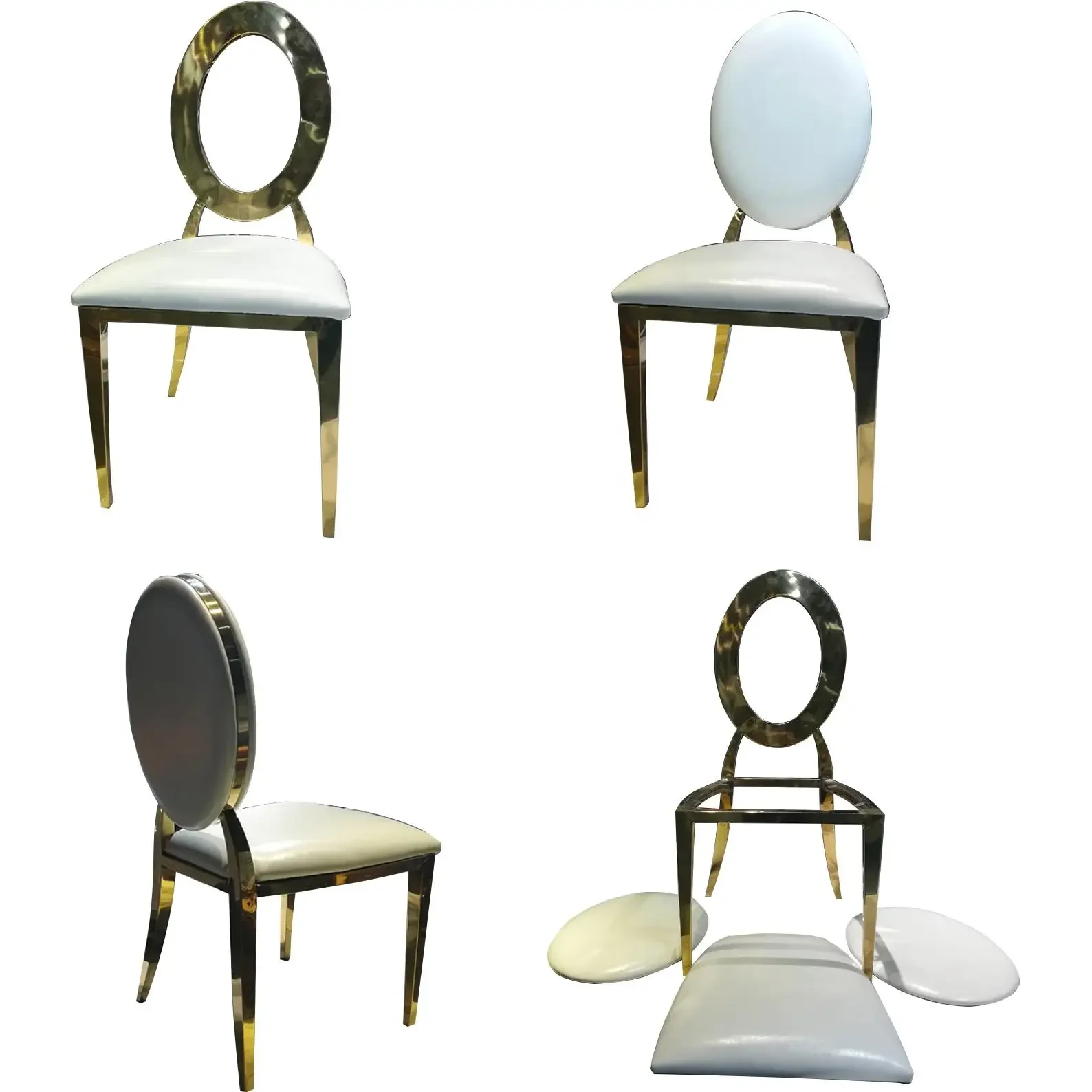 Fancy New Design o Gold Backrest Metal Banquet Wedding Chairs for Hotel Ballroom Furniture Modern