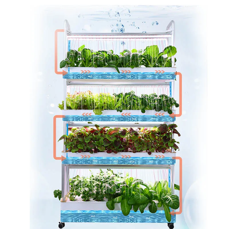 4 Livelli Indoor Garden Hydroponic Grow Tower System Piante Herb Kit Di Germinazione Delle Verdure Led Grow Lights
