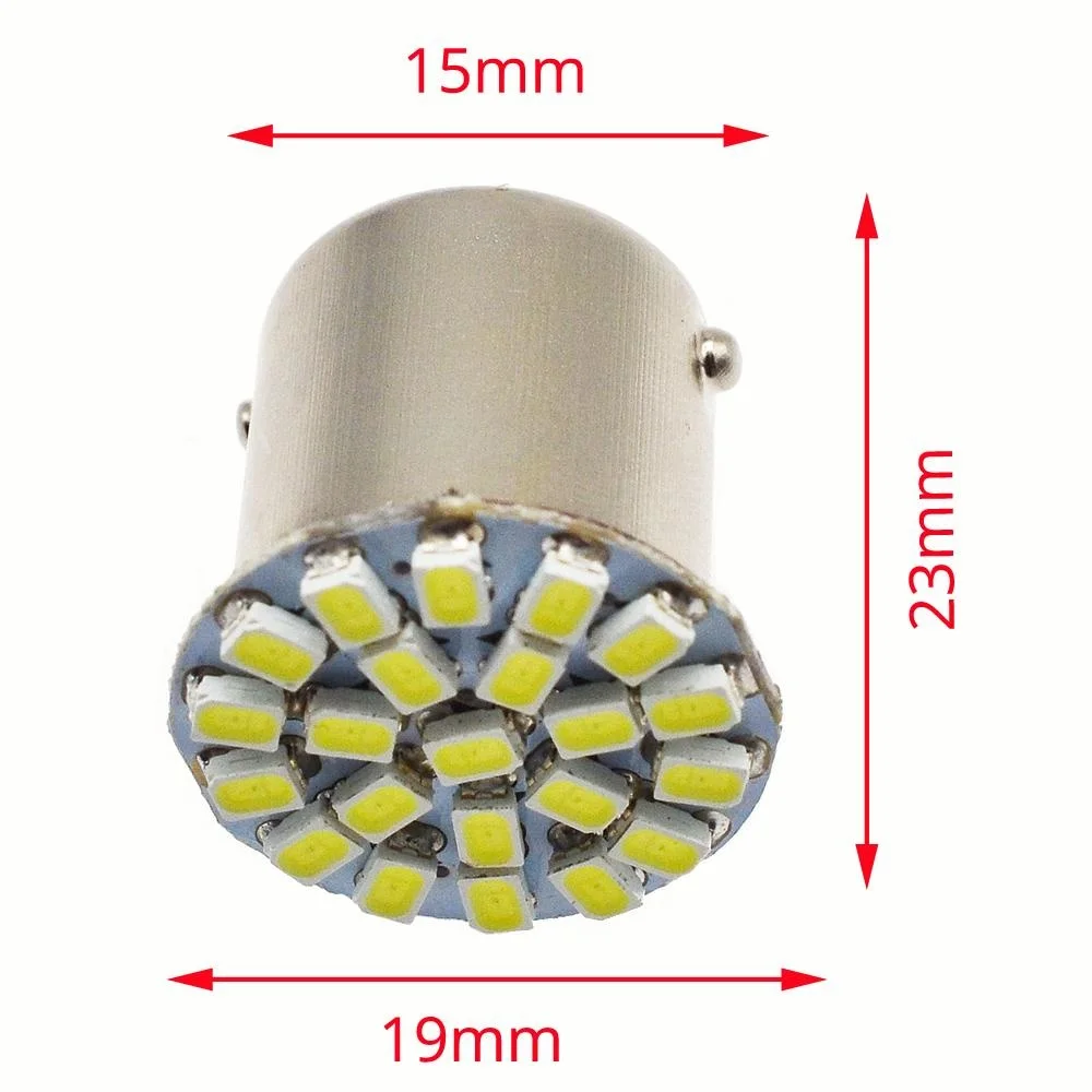 

30 PCS P21/5W 1157 BAY15D Turn Signal Light 12V 3014 22SMD 7000K White Car Tail Reverse Back Parking Brake Lamps