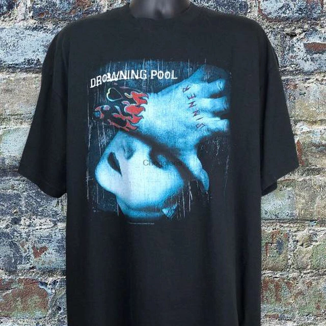 Men t shirt Vintage Giant Drowning Pool Band Tour Album Promo T-Shirt