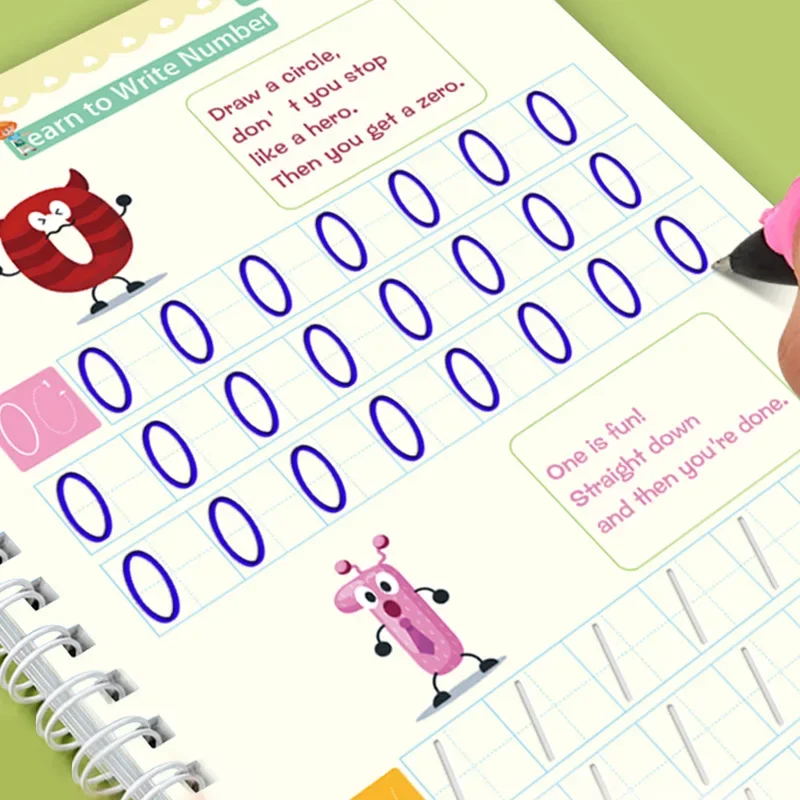 Huakaile Set Di 5 Quaderni Scanalati Per Esercitarsi A Mano, Con Portapenne E Inchiostro A Scomparsa, Per Calligrafia Con Scanalature Riutilizzabili, Per Scrittura Magica, Per Bambini Dai 3 Ai 10 Anni