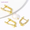 18K Gold Plated Smooth Earring Clasps Brass Earring Hook Findings,Fasteners For Earrings,DIY Earring Jewelry Making Accessories 3