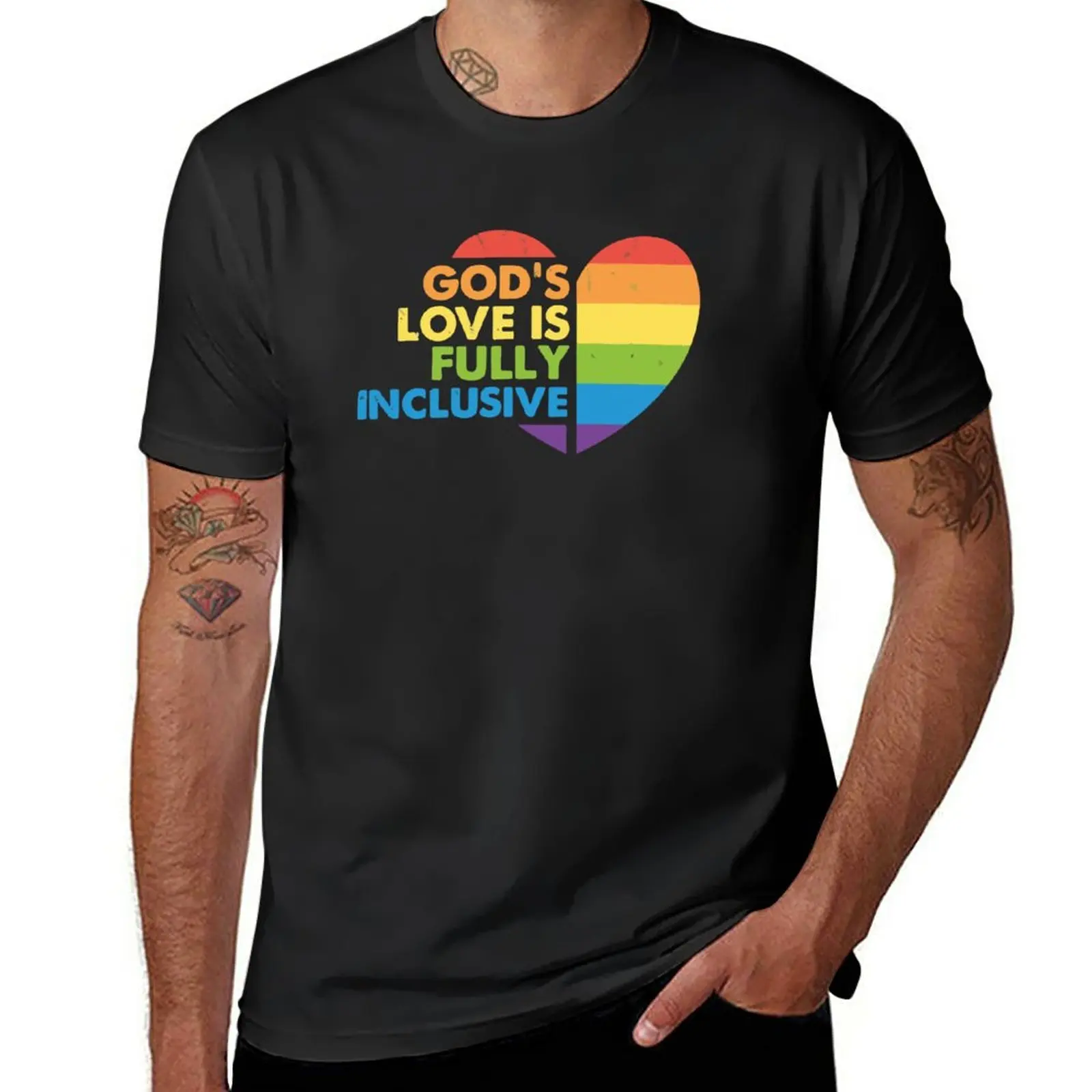 

New God Gay Christian LGBT T-Shirt graphics t shirt t-shirts man Aesthetic clothing black t shirts for men