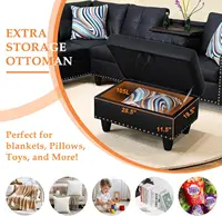 Sectional Sofa Couch, Modern 4-Seaters Living Room Furniture Sets with Chaise Lounge, Ottoman & 2 Pillows | L Shape Couch 5