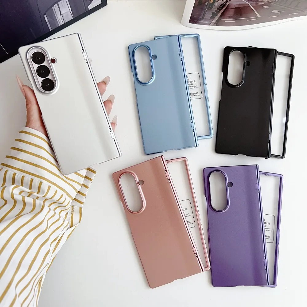 Matte Hinge Protective Phone Case with Screen Tempered Film and Back Cover