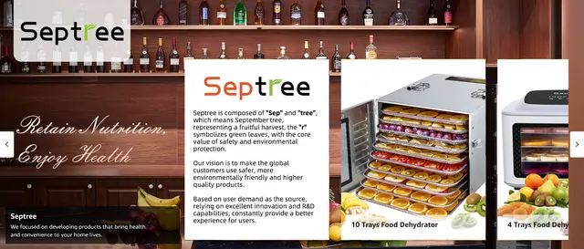 Septree 10 Trays Food Dehydrator for Jerky, Usable Area up to 17ft², 1000W  Detachable Full Stainless Steel Dryer Machine, up to 194℉ Temperature, for