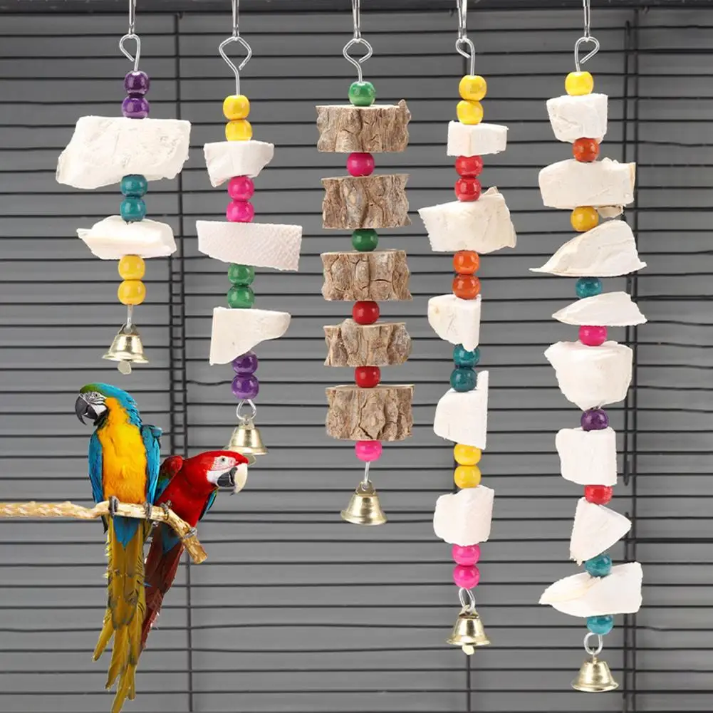Functional Parrot Toy Cuttlefish Bone Pet Bird Toy Bite Resistant Aid Digestion Hanging Pet Parrot Chew parrot toy bird toy