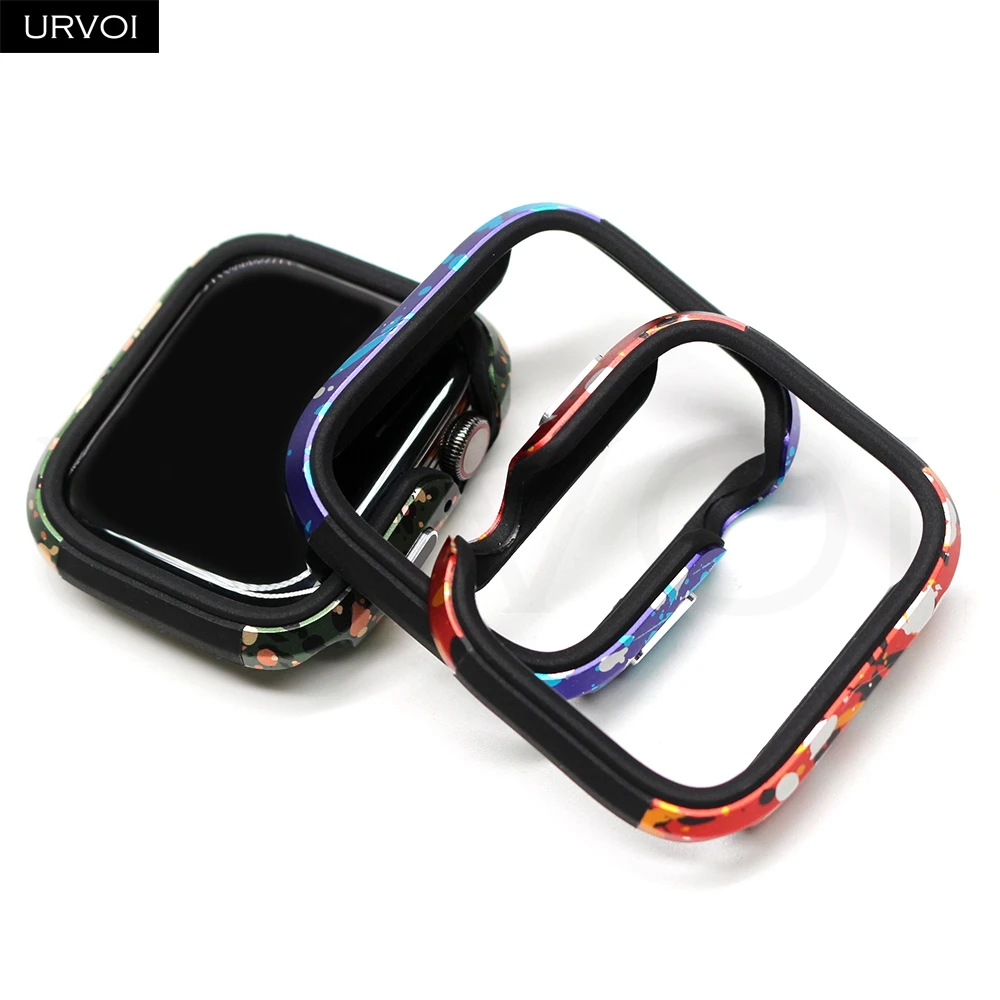 URVOI Aluminum Hard Bumper with TPU Cover and Colored Graffiti Design