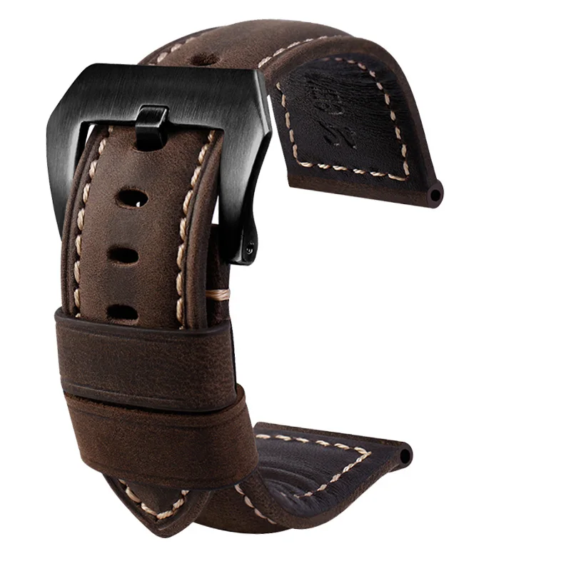 Premium Genuine Cowhide Nubuck Leather Strap Bracelet Watchband