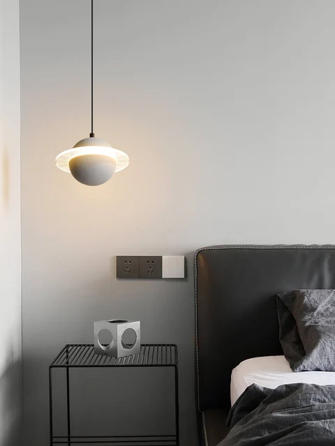 Luces colgantes pequeñas para cabecera de dormitorio, personalidad creativa, Planeta, restaurante, Bar, nórdico, moderno, minimalista, línea de pescado, cafetería, H 1
