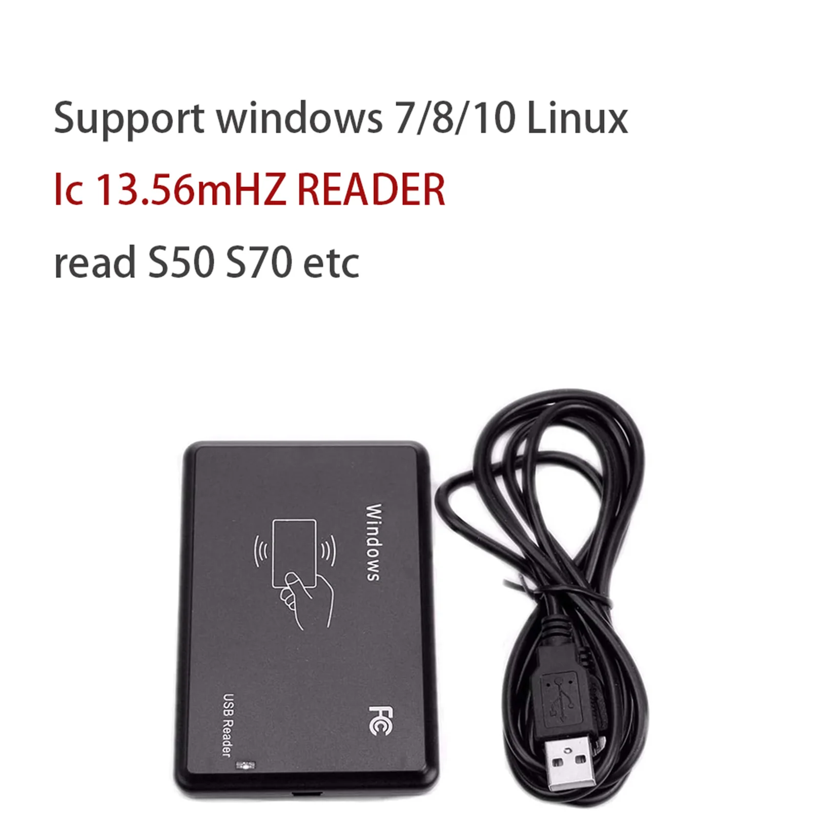 비접촉식 IC 카드 리더/라이터(USB 인터페이스 포함) 액세스 제어 암호화 프로그래머(LED 표시등/버저 포함) Windows/MacOS용
