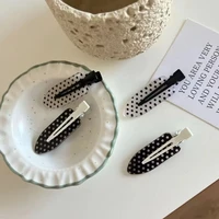 Black White Polka Dot Acrylic Hair Clips Minimalist Secure Hold Suitable for Daily Wear Party Outfits Hairpin Accessories - Image 3