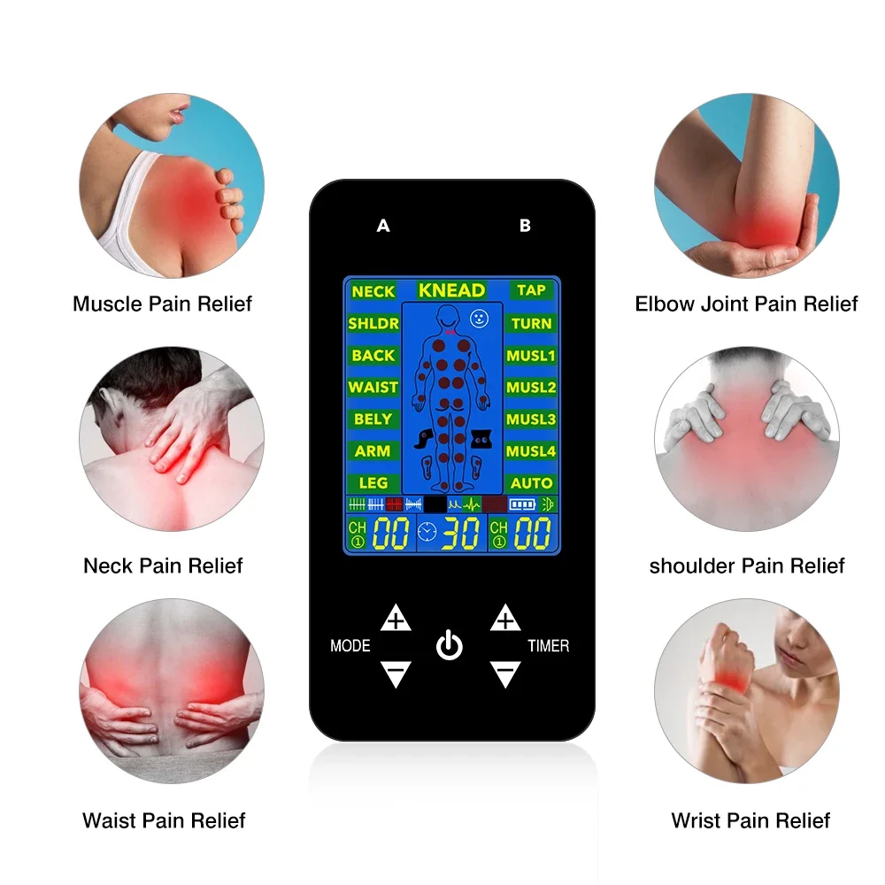 Digital 12/15 Modes Tens Machine Unit w/ 4 Electrode Pads Relieve Fatigue Pulse Body Massage Electroestimulador EMS Muscle Relax