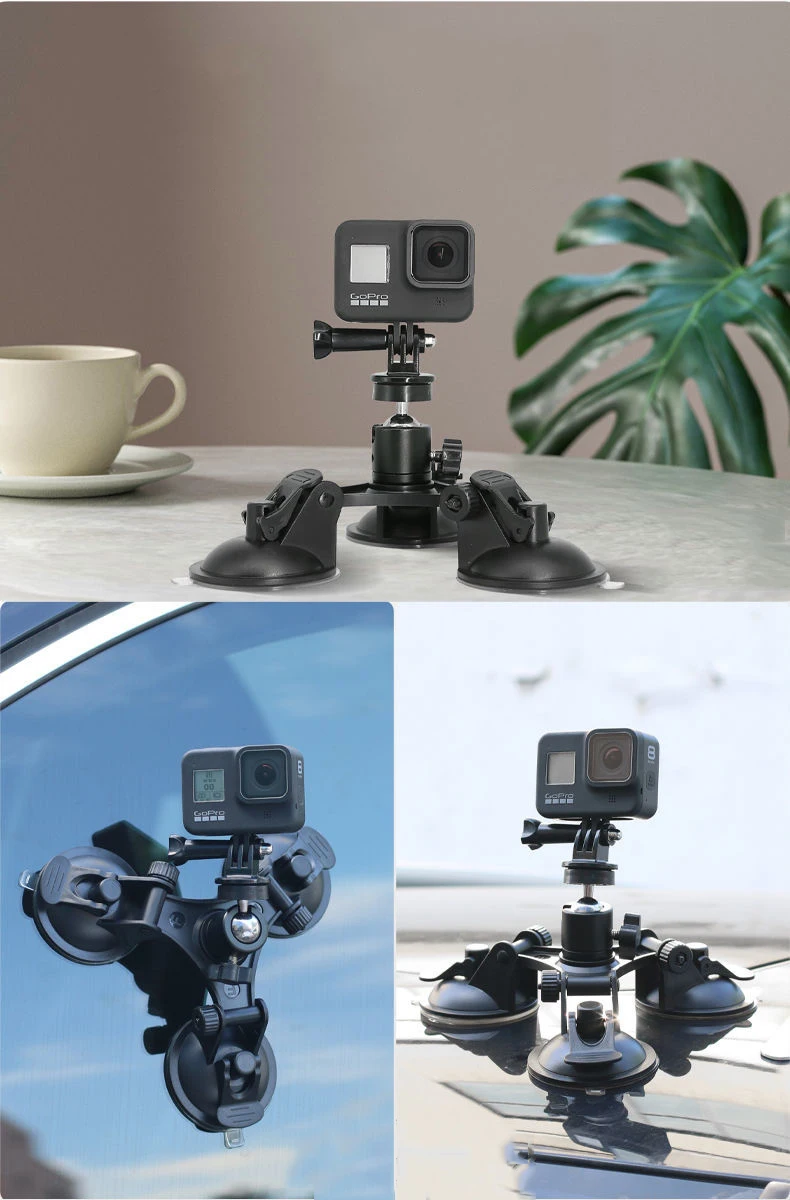 Glas Saugnapf Action Kamera Sport Cam Stativ Halterung Für Auto Rekord Halter Stehen Halterung Für Gopro 13 12 11 10 9 8 zubehör – Detail 18