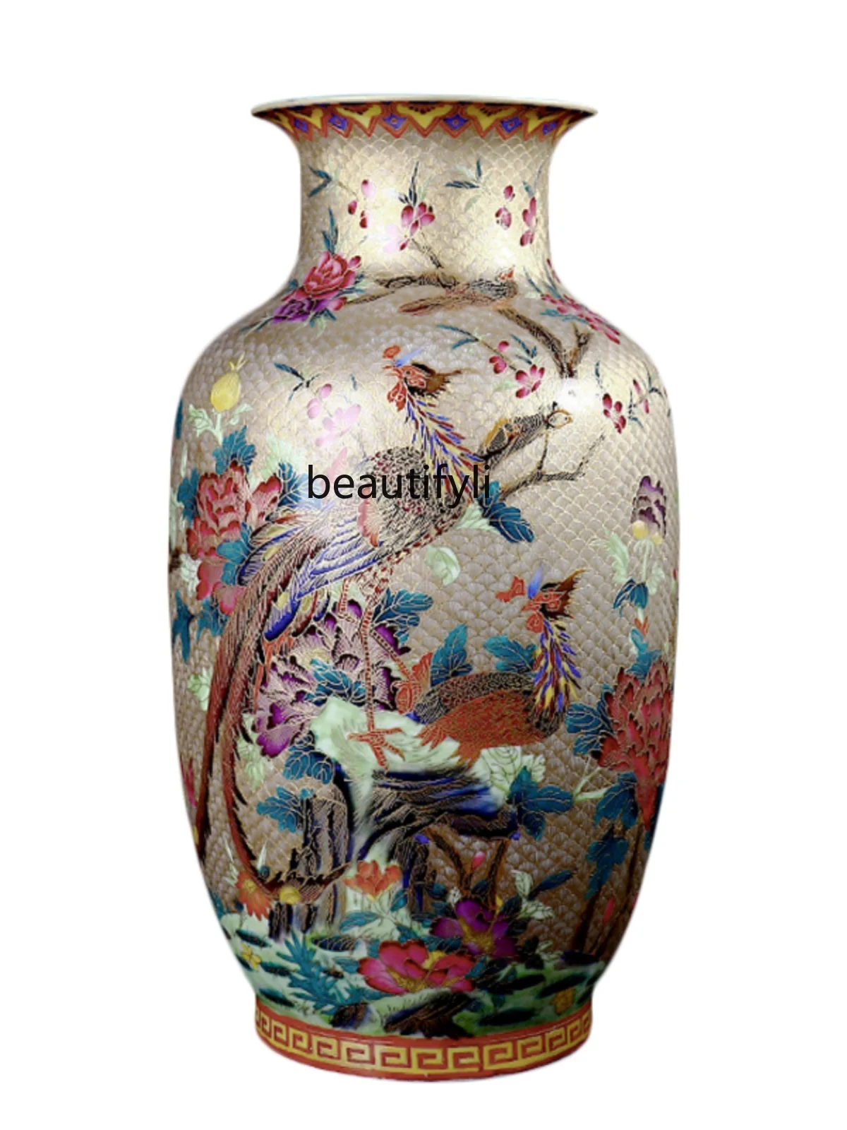 

Jingdezhen Ceramic Decoration Antique Gold Enamel Vase Home Entrance