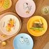 Miniso Snoopy 8 Inches Ceramic Plate Cute Kawaii Fork Spoons Set Cartoon Printing High Temperature Resistance Kitchen Tableware 2