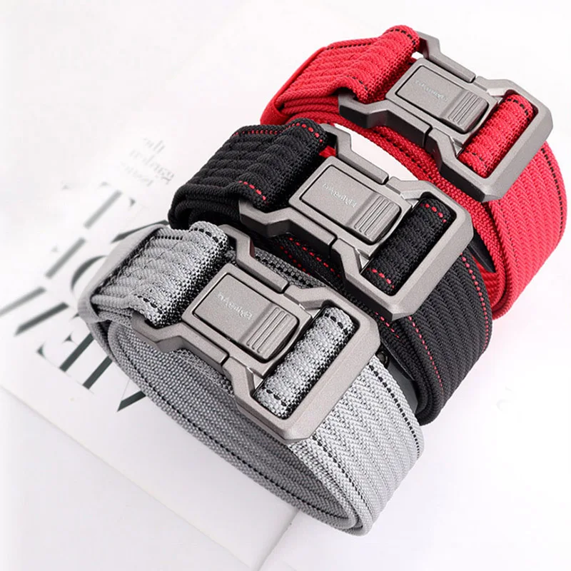 2024 New Aluminum Alloy Tactical Belt For Leisure Men's And Women's Commuting Training Nylon Outdoor Quick Release Jeans Belt 2024 new 3 5cm nylon automatic buckle belt for men business and leisure women s quick release hiking thickened canvas pants belt