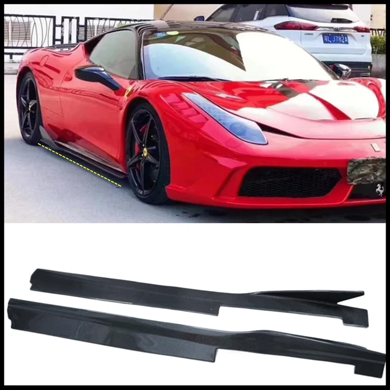 

Для Ferrari 458 комплект боковой юбки из настоящего углеродного волокна спойлер разветвители губ V-Style высококачественные автомобильные аксессуары