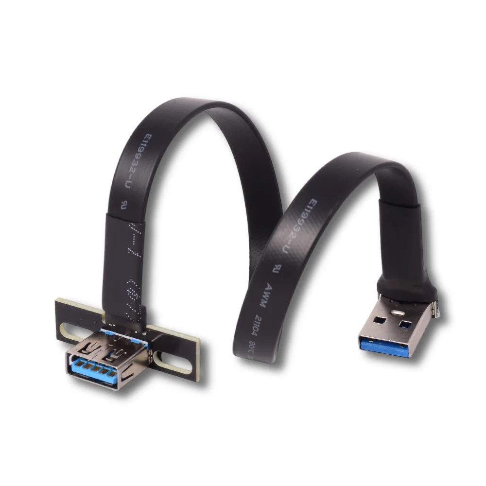 ADT 3-300CM USB 3.0 남성-여성 소프트 FPV FPC 플랫 리본 연장 케이블 타입 A 여성-USB A 남성 연장기 이중 90도 각도