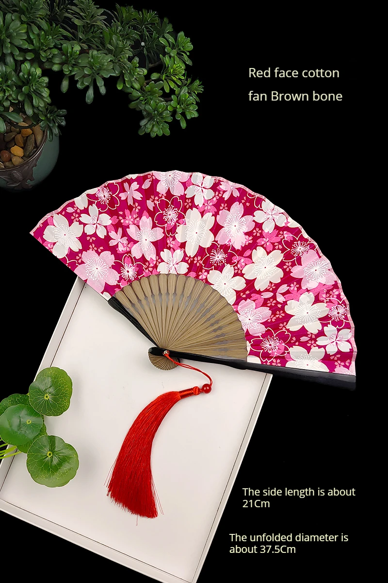 

Chinese Fan Dance Hand Folding Fan Wedding Gift Fans Lady Silk Durable Convenient Opening and Cleaving Hand Canned Fan Daily Fan