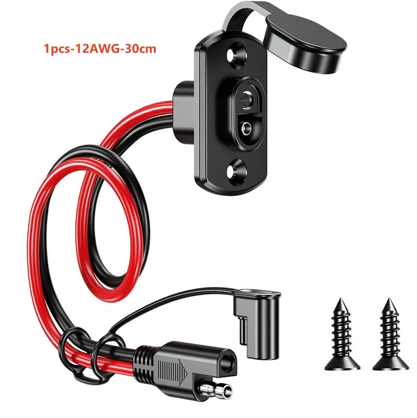 SAE quick connector harness 1/2pcs SAE extension cable 12AWG 30CM waterproof adapter male to female socket cable