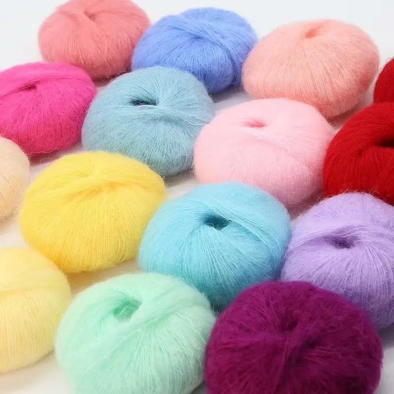 25 g/pz Mohair filato uncinetto morbido caldo bambino filato di lana per maglieria a mano maglione e scialle