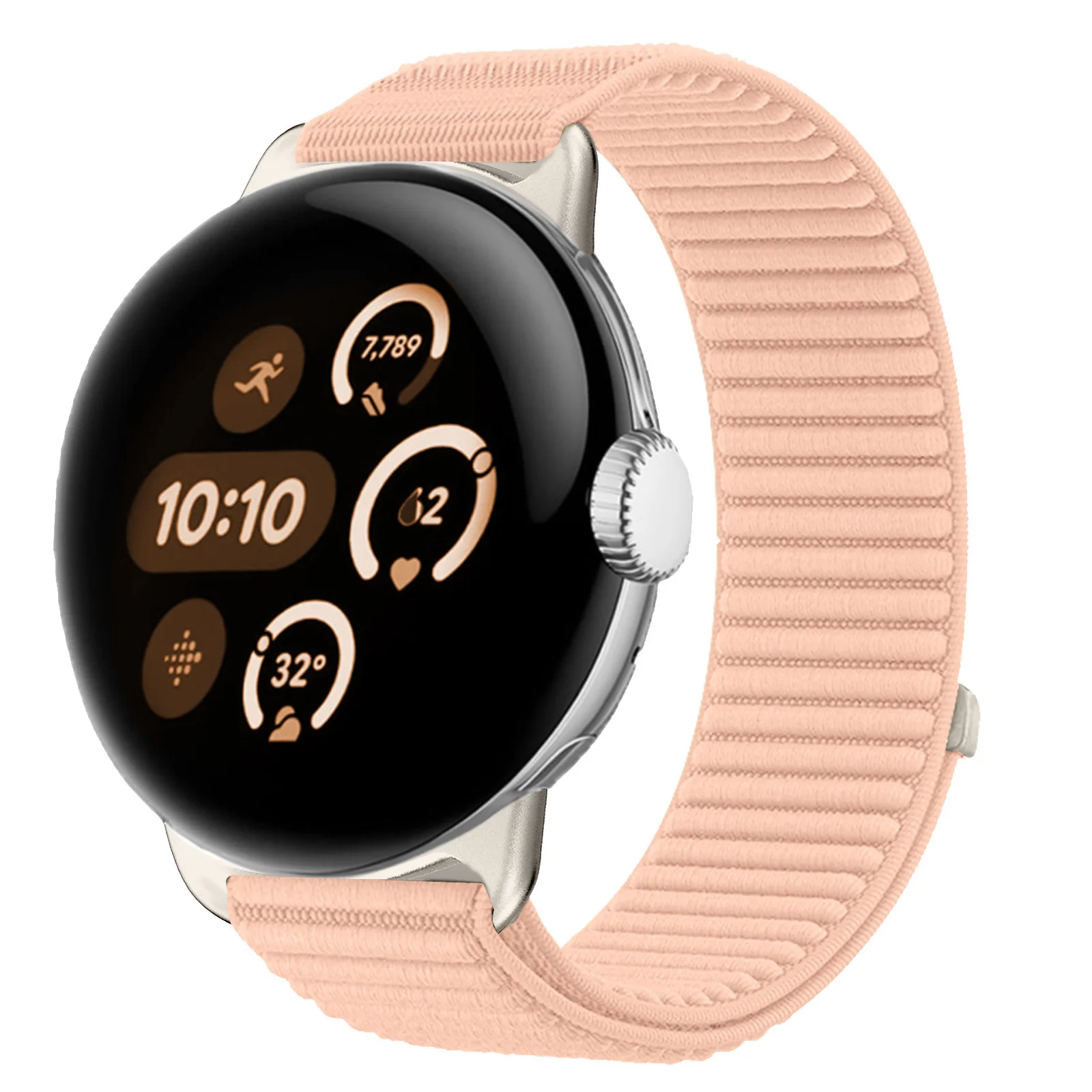 Nylon Loop Strap with Metal Links - Premium Replacement Smartwatch Bracelet