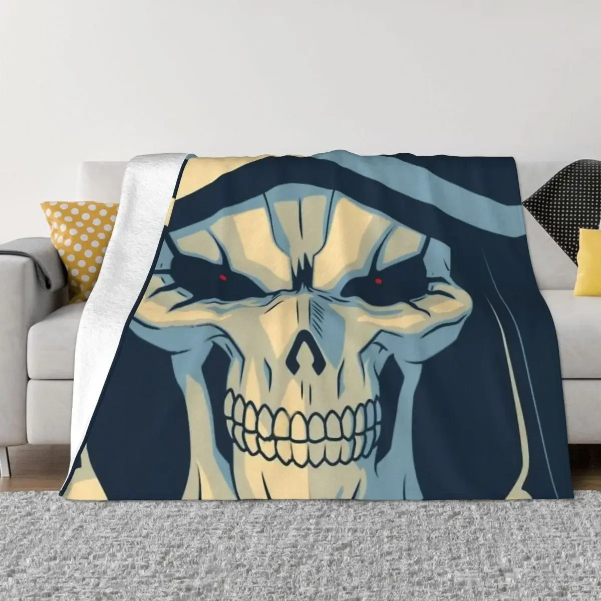 

Overload Over Lord Ainz Ooal Gown Anime Blanket Flannel Spring Autumn Face Warm Throws For Winter Bedding