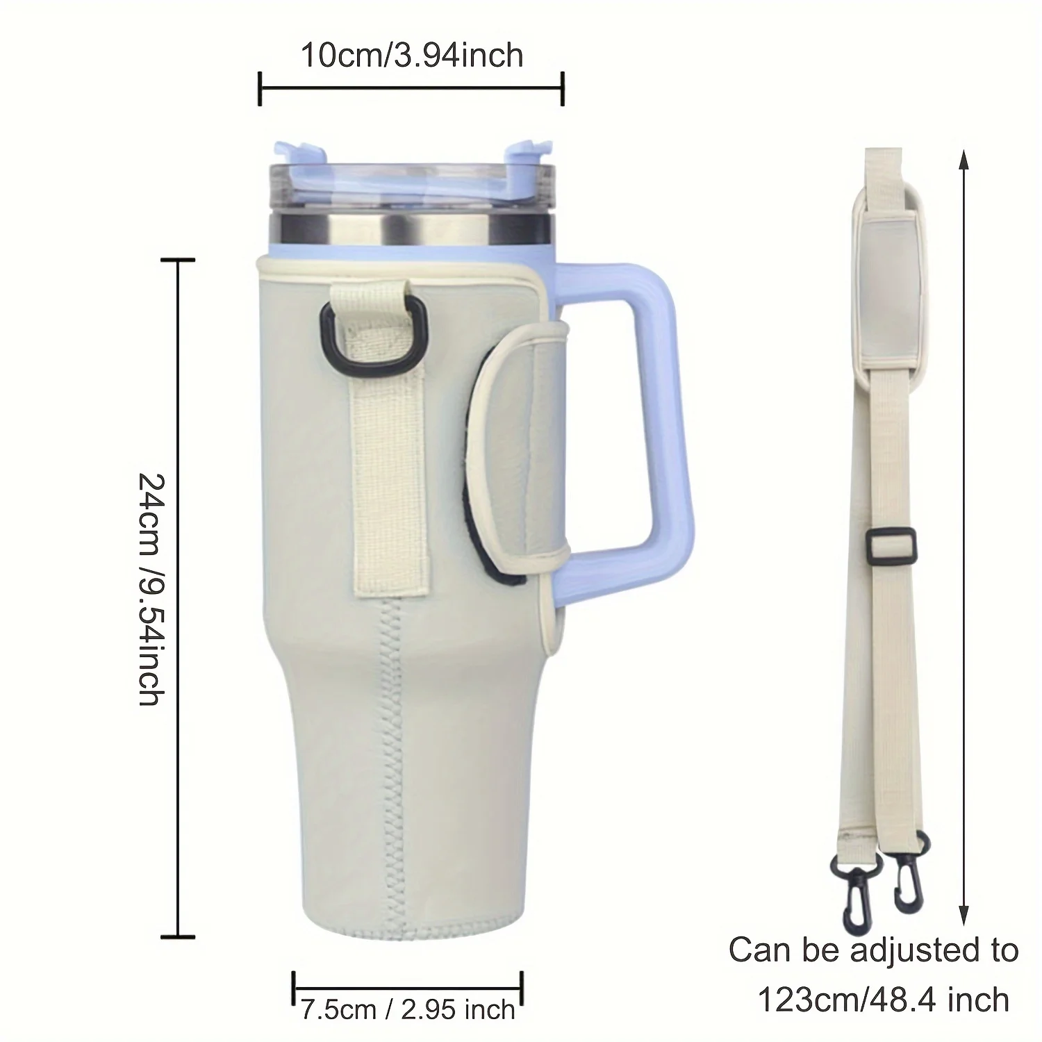 Insulated Water Bottle Sling Bag with Adjustable Strap - Hands-Free Protective Carrier for Gym, Hiking, and Commute