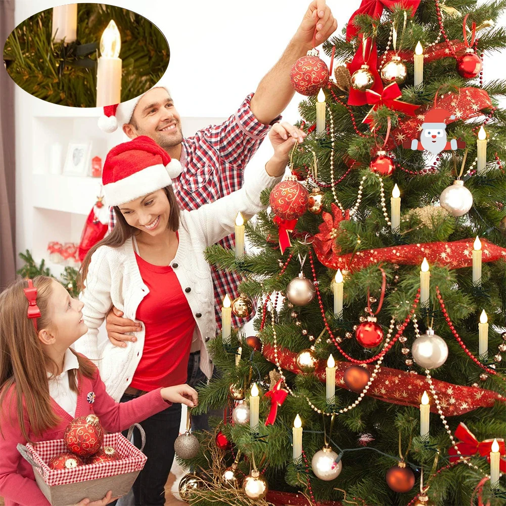 Battery Powered Flameless Candle String Lights 1/2/3m LED Christmas with Clips for Xmas Tree Holiday Wire Lighting Home Decor