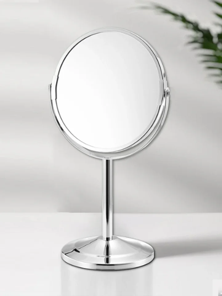 Large Silver Double Sided Makeup Mirror