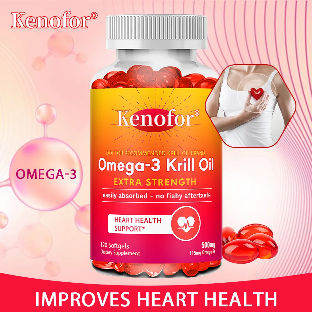 Antarctic Krill Oil Capsules, Omega-3 EPA, DHA, with Astaxanthin for Joint, Brain, Immune and Cardiac Support Diet 1