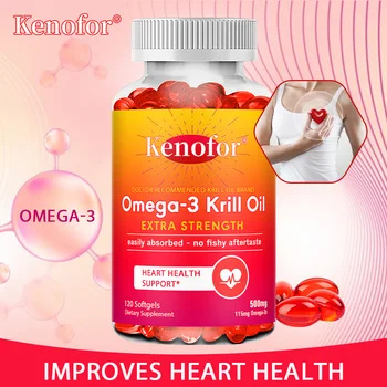 Antarctic Krill Oil Capsules, Omega-3 EPA, DHA, with Astaxanthin for Joint, Brain, Immune and Cardiac Support Diet 1