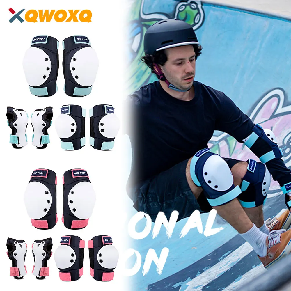 

6Pcs/Set Professional Roller Skating Protector for Teenagers Adults Cycling Rock Climbing Knee Elbow Wrist Hand Protective Gear