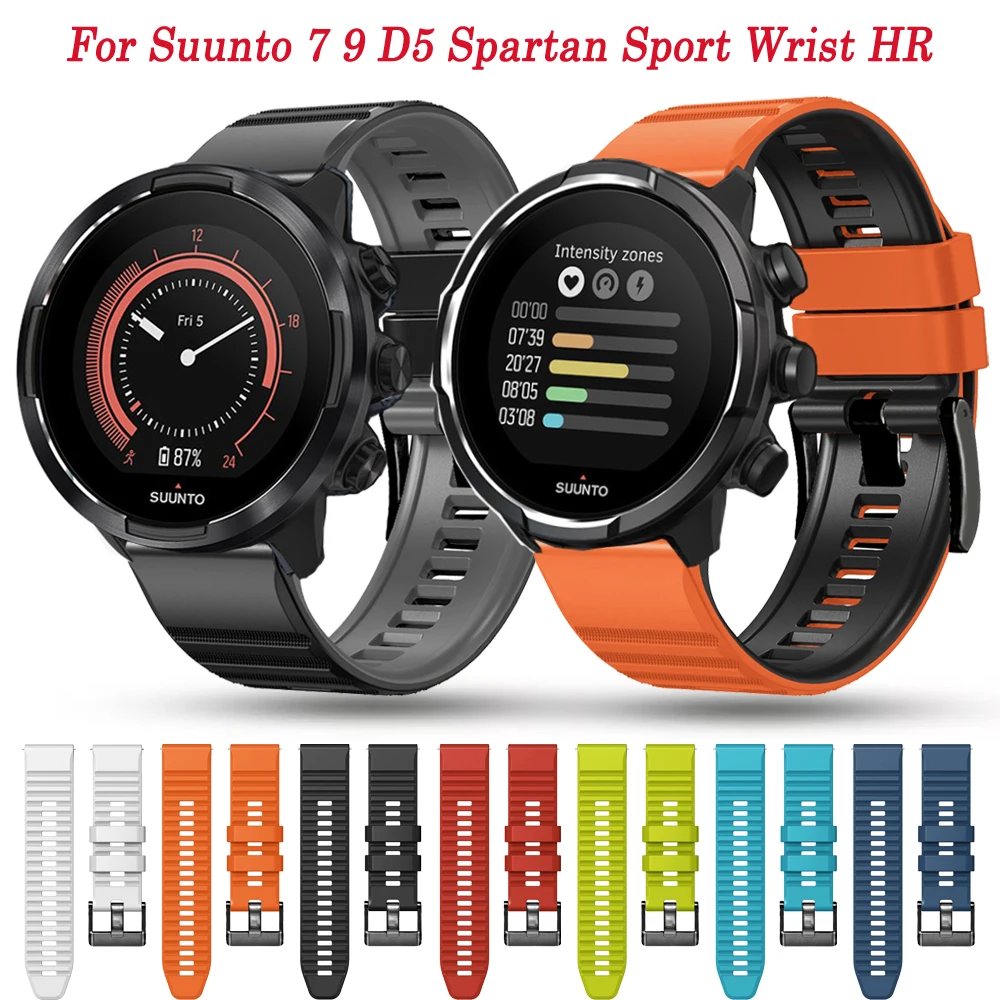 Cinturino In Silicone Da 24Mm Per Suunto 9 7 D5/Suunto Spartan Sport/Polso Hr/Baro Smartwatch Band Bracciale Di Ricambio Suunto 9 Baro Belt