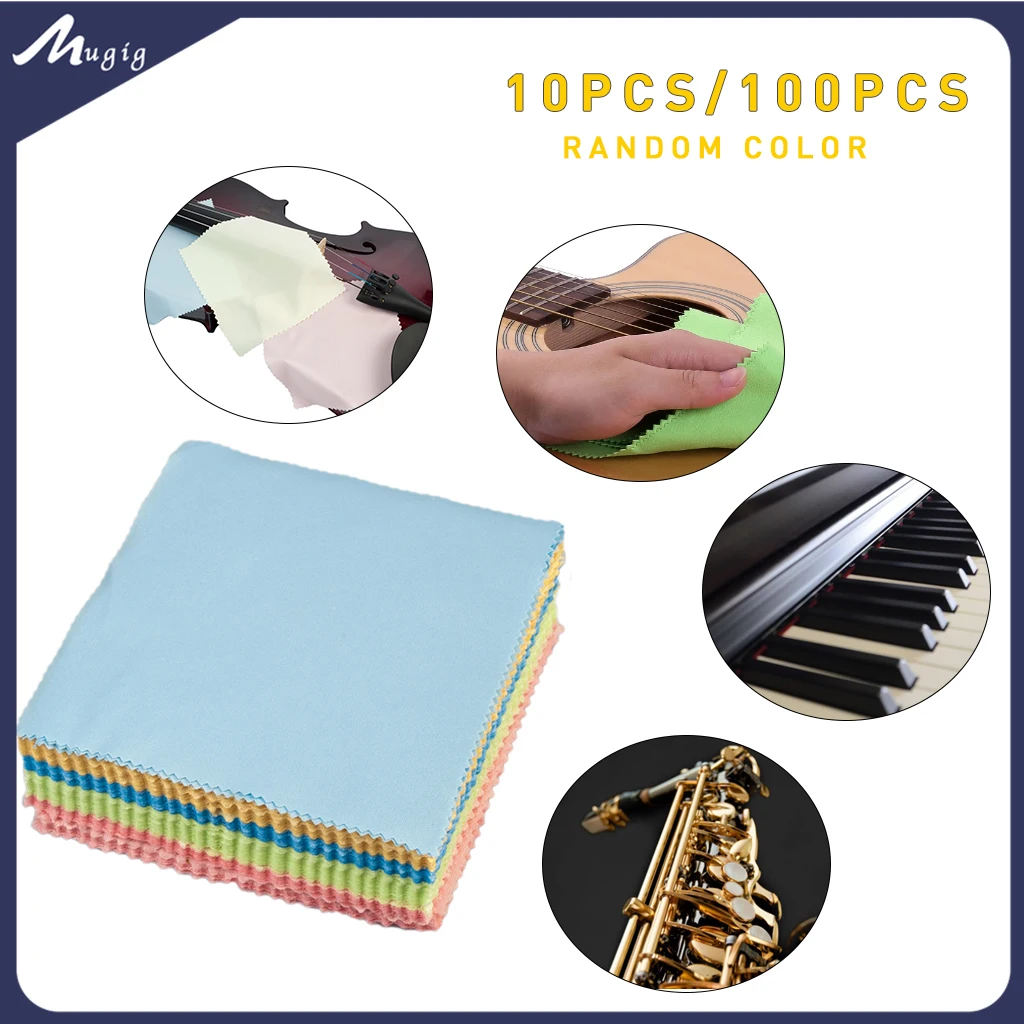 

100pcs Clean Cloth Microfiber Material Professional Musical Instrument Cloth For Violin Piano Guitar Saxophone