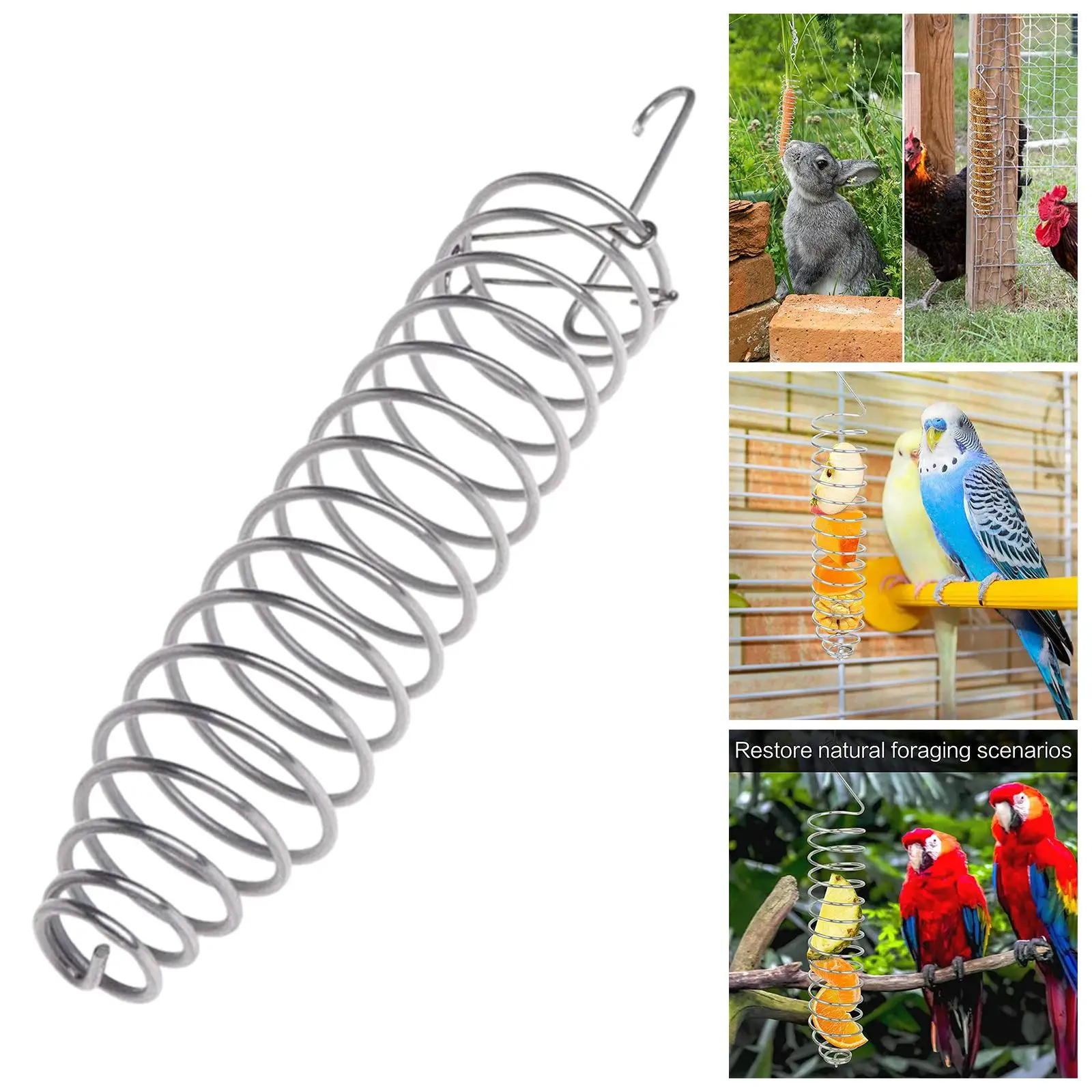 Spiral Parrots Foraging Toys Bird Fruit Feeding Tool Bird Food Basket Food Holder for Grain Fruit Birdcage Pet Accessories bird feeder parrot feeder